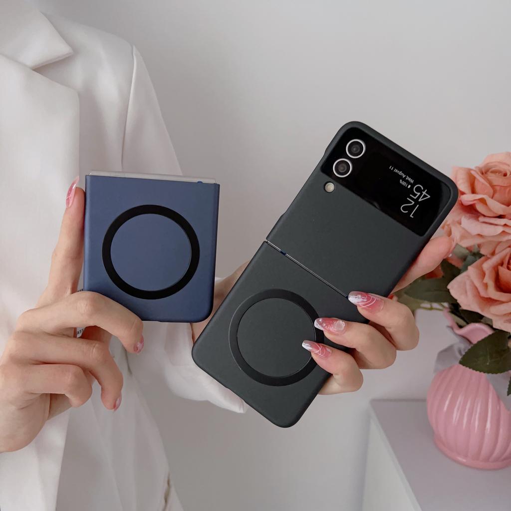 For Samsung Galaxy Z Filp 4 3 Magsafe Case Magnetic Wireless Charging Ultra -Thin Skin Friendly Matte Silicone Shockproof Cover