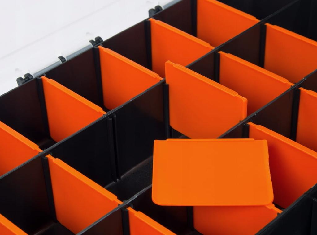 Workshop Organizer with Handle and Adjustable Dividers