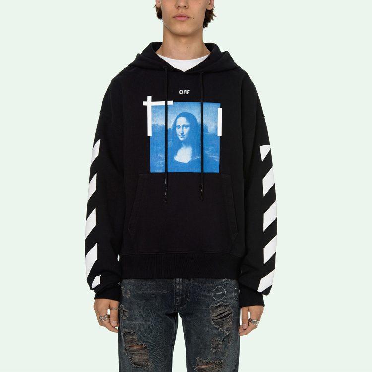 OFF WHITE Толстовка с фотографией Моны Лизы OMBB037R21FLE0011001