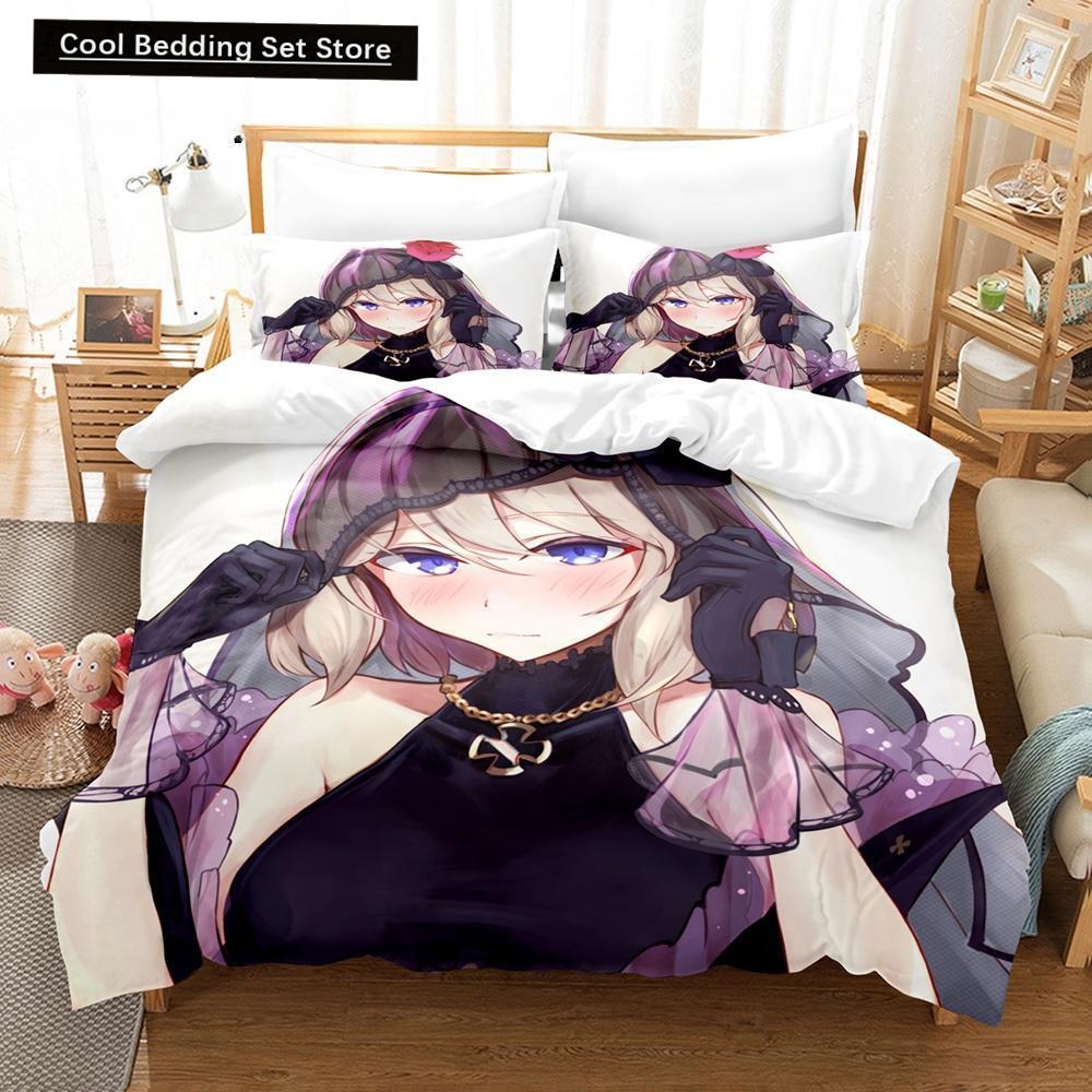 3D-принт аниме Azur Lane комплект постельного белья односпальный двуспальный двуспальный двуспальный комплект для взрослых и детей спальня пододеяльник комплект простыней
