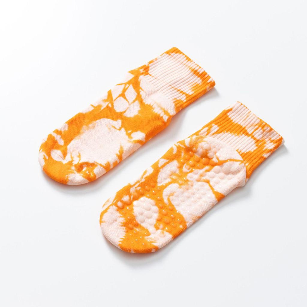 Женские нескользящие махровые носки для йоги с принтом тай-дай — теплые, впитывающие пот, всесезонный спортивный дизайн