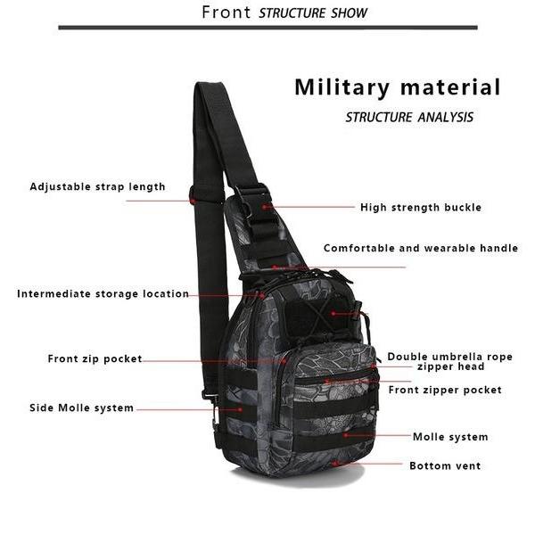 Hiking Trekking Backpack Sports Climbing Shoulder Bags Tactical Camping Hunting Daypack Fishing Outdoor Military Shoulder Bag