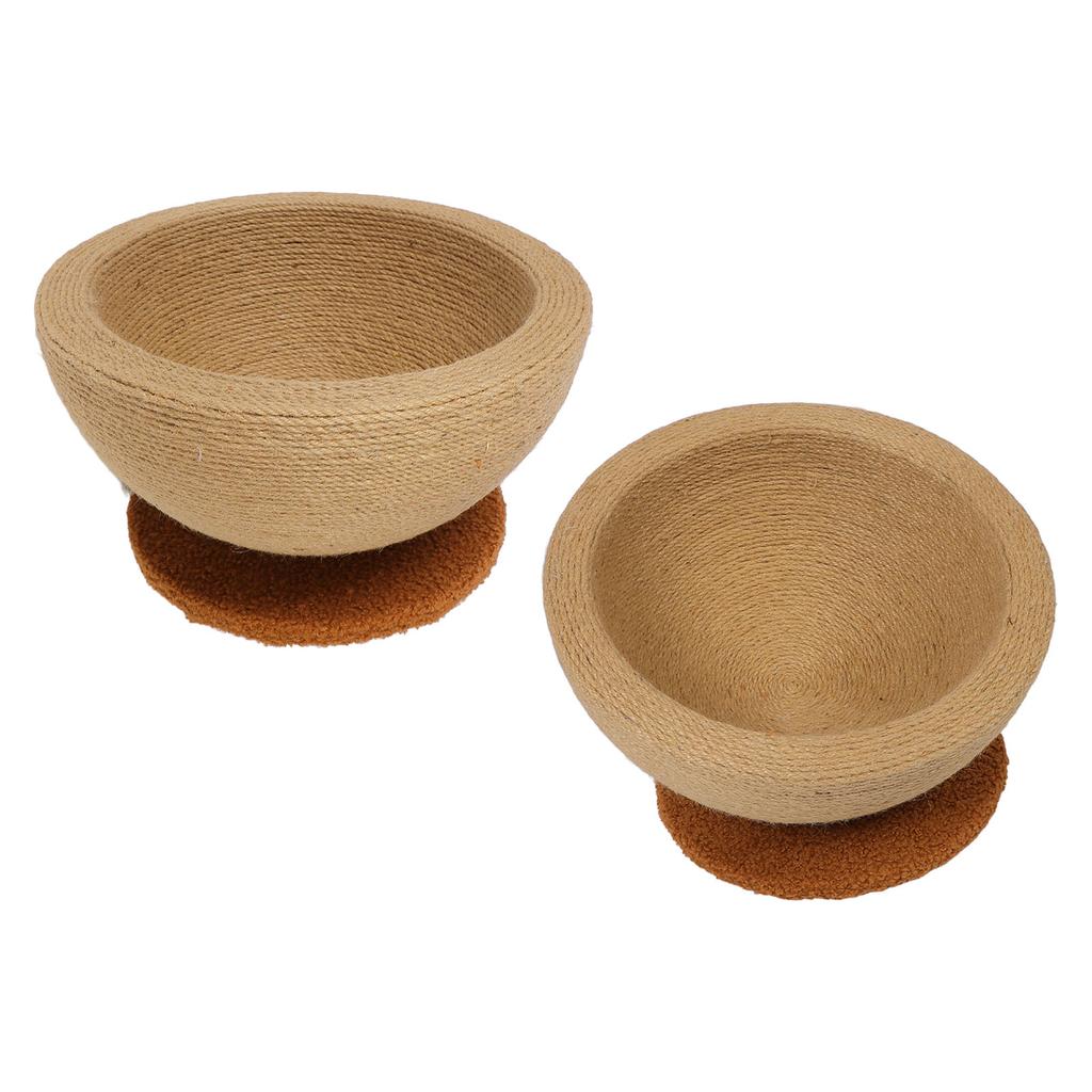 Cat Scratching Board Bowl Multifunction 2 In 1 Sisal Cat Scratcher Lounge Bed For Kitten
