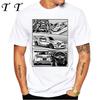 New Summer Men Short Sleeve MK4 Manga T-Shirt Harajuku Japan Car Print White Casual Boy Tees Hipster Cool Man Tops