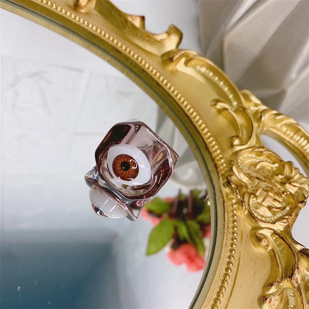 Личность Новый Панк Для Женщин Акриловые Модные Украшения Кольца Из Смолы Глаз Демона Кольцо На Палец