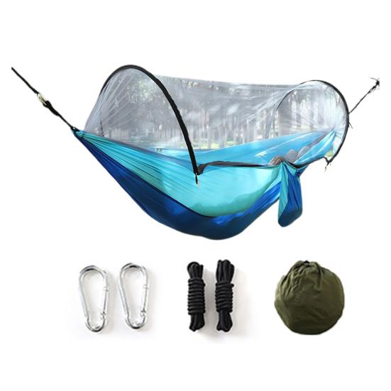 Гамак для кемпинга Yousheng с сеткой от комаров 200 кг, дышащий, легкий, портативный, одинарный, с ремнями для крепления к дереву, простая установка, гамак для походов в помещении и на открытом воздухе