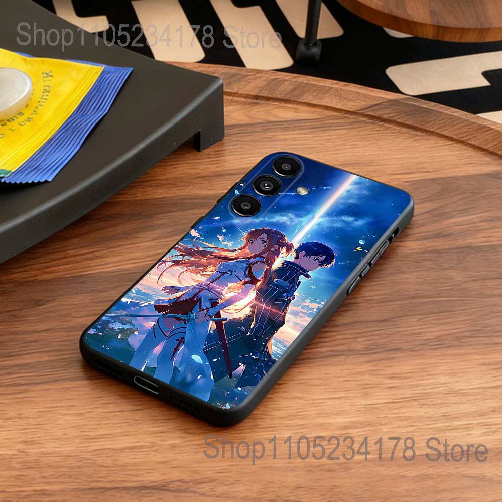 Чехол для телефона A-Asuna Anime Kirito для Samsung S25, S24, S21, S22, S23, S30, Ultra, S20, Plus, Fe, Lite, 5G Черный