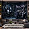 The Addams Family Personalized Tapestry Support Custom Name, Wall Art Home Decoration