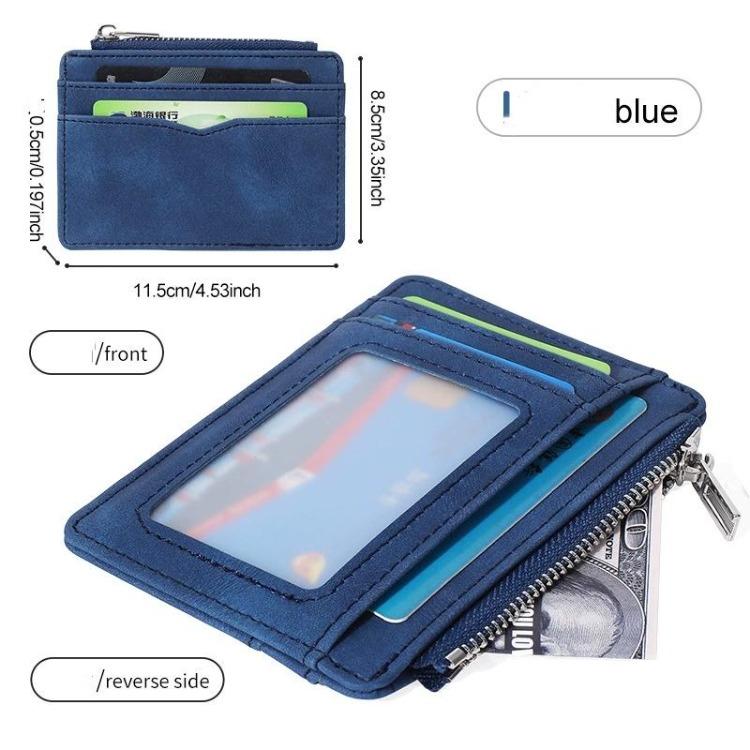 Маленький Мини Дорожный Кошелек-Держатель для Кредитных Карт из ПУ Кожи с Окошком для ID, Чехол-Обложка для Визиток для Мужчин и Женщин