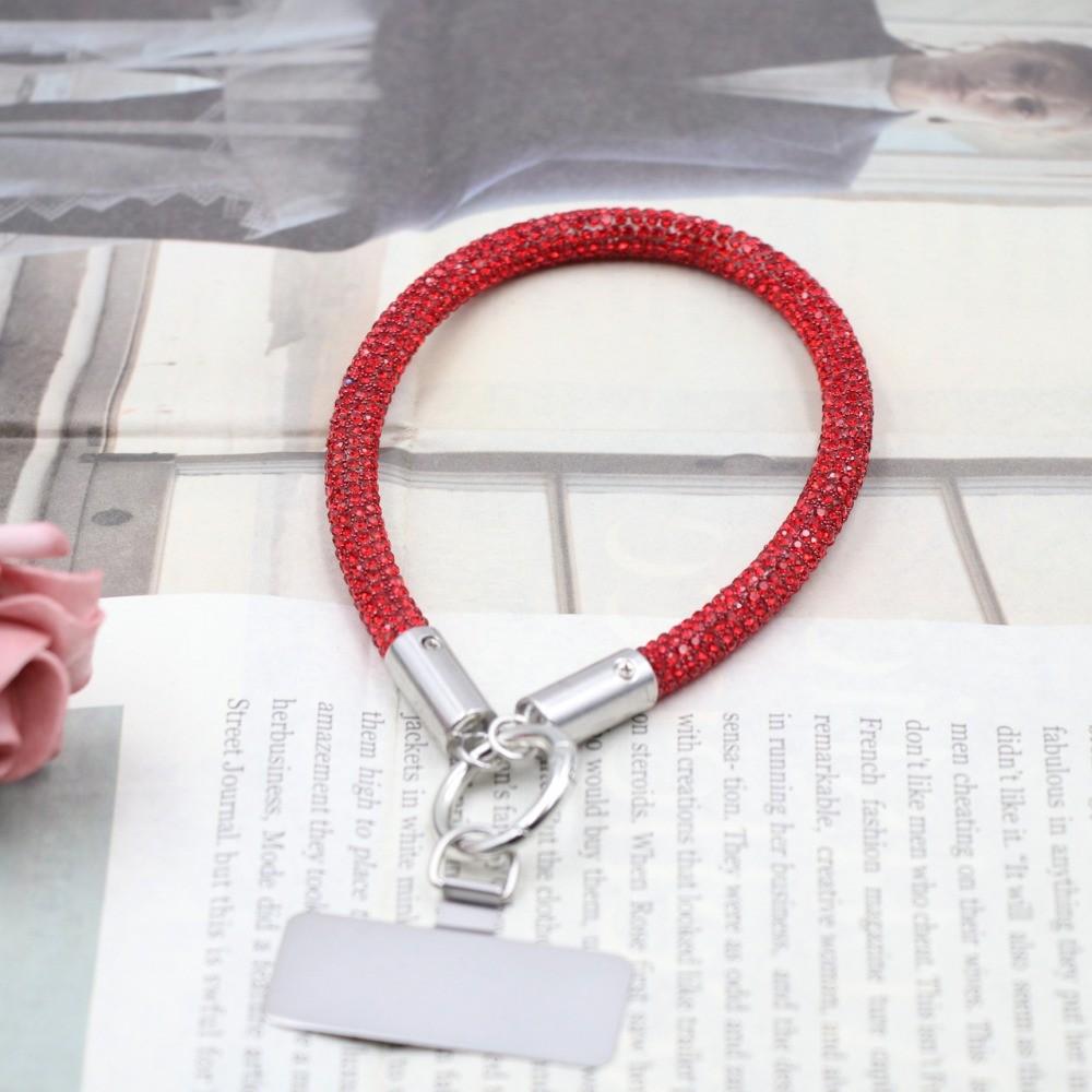 Trendy Glitter Rhinestone Phone Lanyard Bright Bling Bling Diamond Crystal Keychain Anti-lost Wrist Rope Phone Accessories