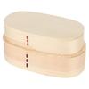 Lunch Box Set Japanese   Wooden Food Storage Container for Students Workers 19x10x9.5cm