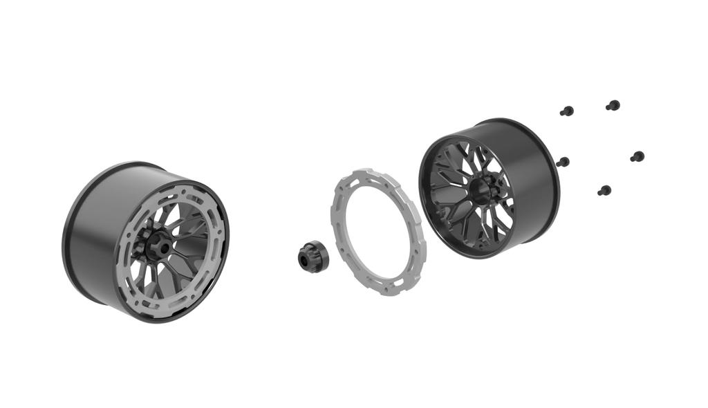 LS Studio Aluminum Wheels and Drift Tires of AL13 22MM Edge for Kyosho MRD ZERO and Scale RC Cars P.D. (Set 2) LS-WH-05 (Grey N+1) Mini-Z AWD/RWD