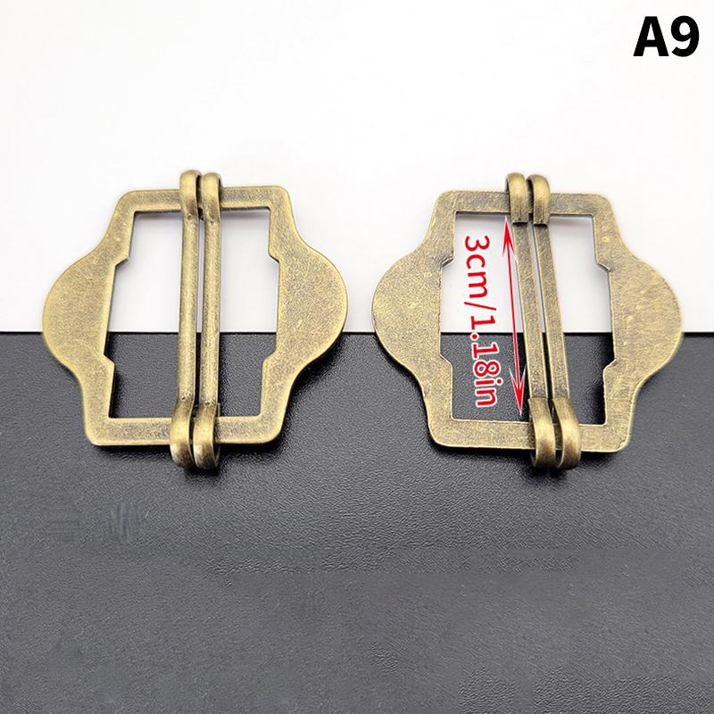3Pcs Metal Two Slides Tri-Glide Buckles For Suit Vest Shoulder Leather Bag Strap Belt Slider Adjustment Rectangle Buckle