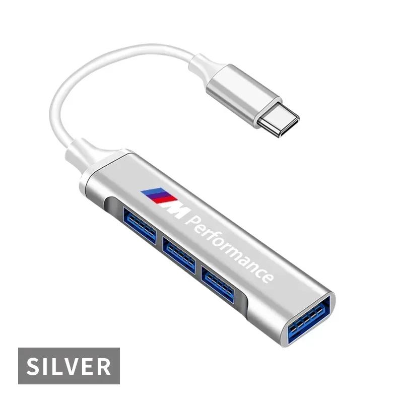 2025 Hot 1pcs Type-C Turn USB Adapter USB Multi Port Distributor Hub For BMW M4 M8 5 Series E39 E60 E61 F10 F11 F07 G30 G31 G15
