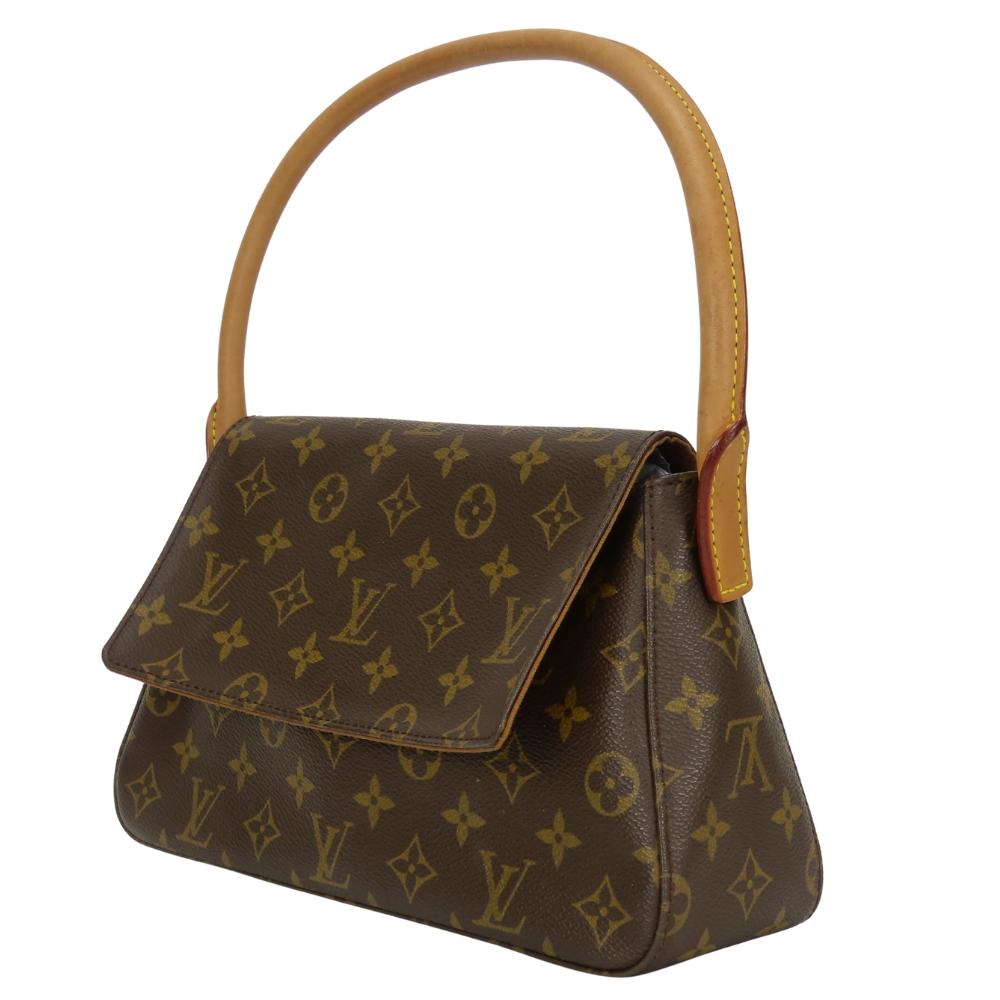 Used LOUIS VUITTON Shoulder Bag Mini looping M51147 Monogram/Nume leather Brown one belt