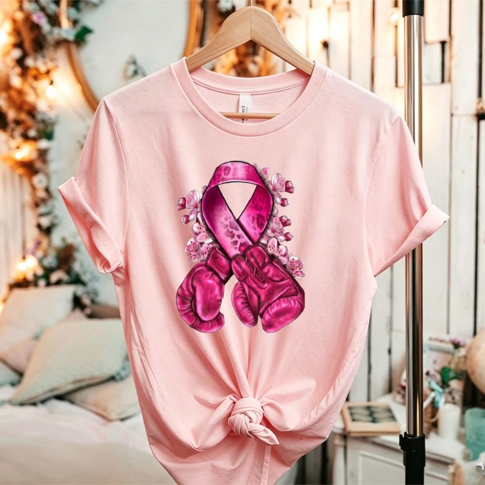 Superhero Diamond Pink Ribbon Breast Cancer Awareness TShirt Warrior Support Casual Cotton Ladies Breast Cancer Fighter Tee Top