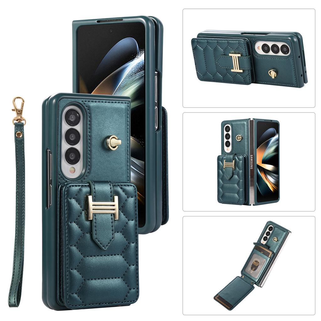 Чехол-кошелек на ремешке через плечо для Samsung Galaxy Z Fold 7 6 5 4 3 Fold7 Fold6, обложка-книжка с ремешком на запястье, кожаный держатель для карт
