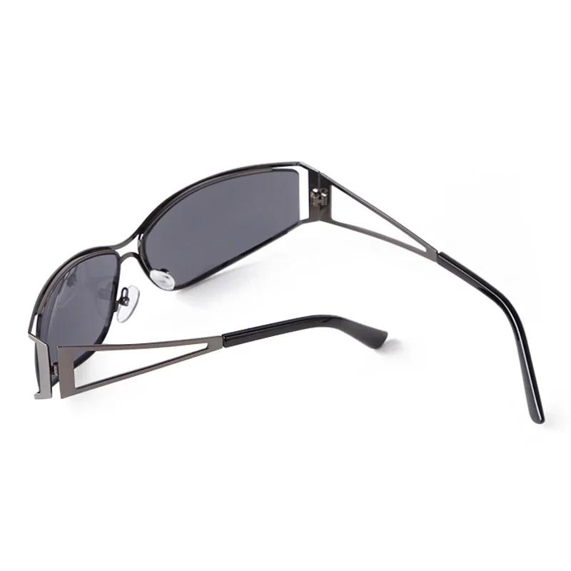 Laurinny Trendy Pink Metal Frame Rectangle Sunglasses Men Women Brand Designer Steampunk Sun Glasses Shades Eyewear Female