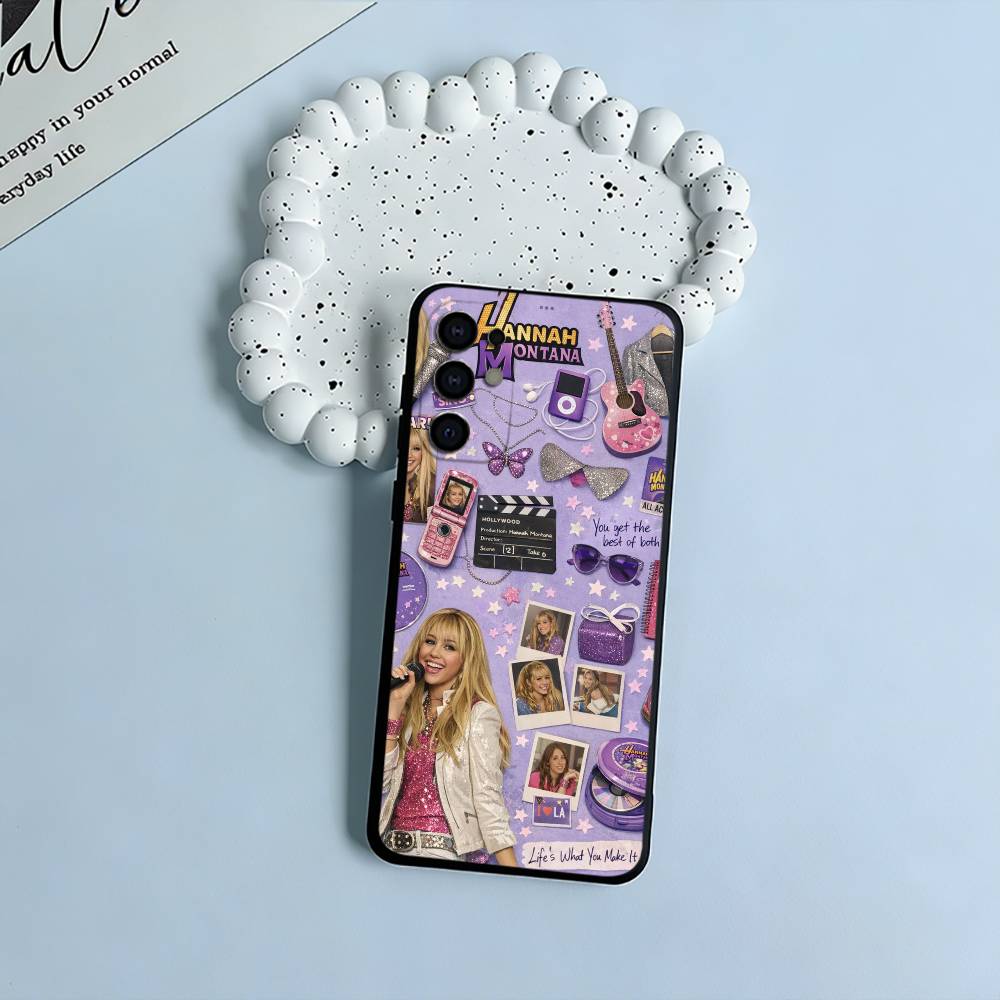 H-Hannah-M- Montana Мягкий силиконовый чехол для Samsung S25, S24, S21, S22, S23, S30, Ultra, S20, Plus, FE, Lite - Черный