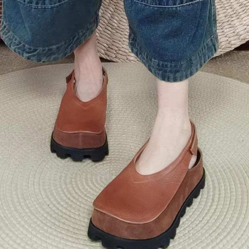 Retro Casual Thick-soled Sandals for Women In The Summer of 2025,Soft-soled,Simple and Versatile Height-increasing Women's Shoes
