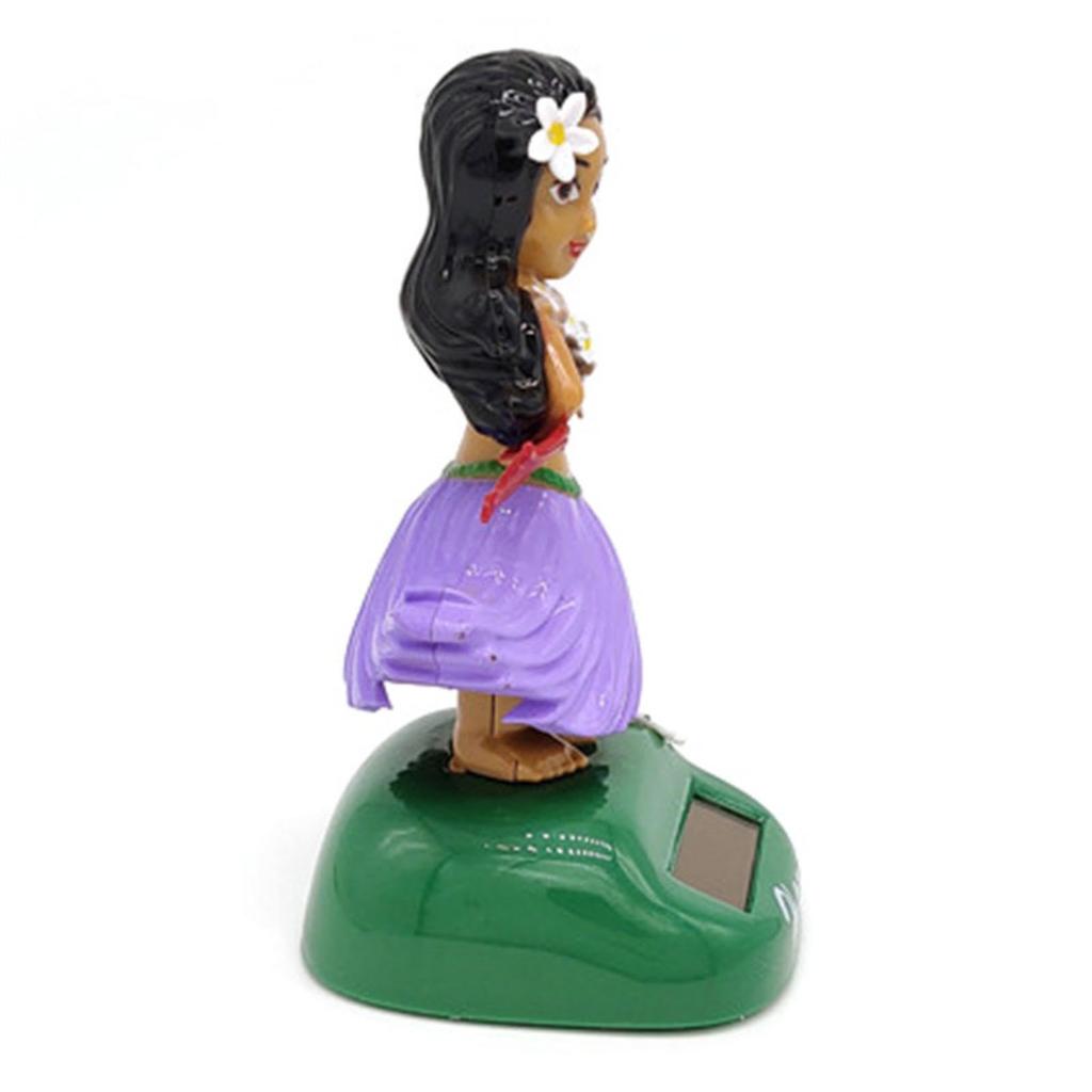 Dancing Hawaii Girl Hula Girl Dashboard Bobble Shaking Head Doll | Solar Power Hawaiian