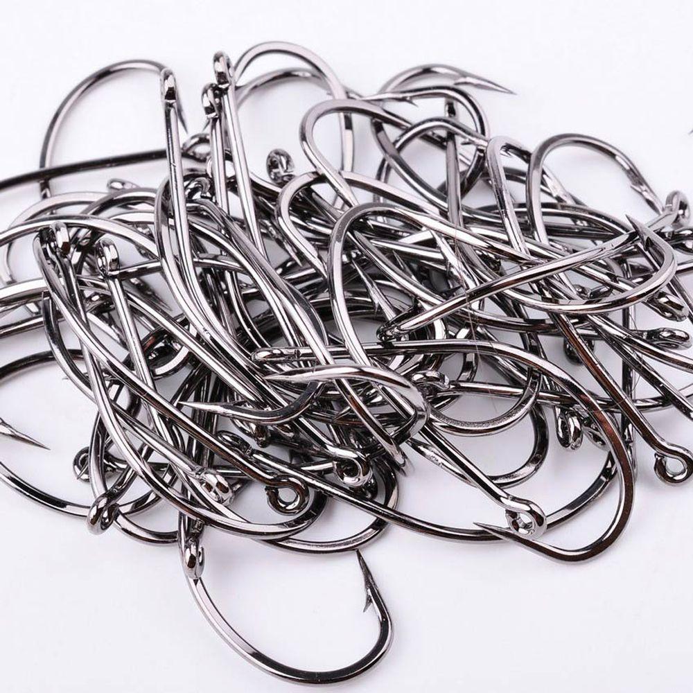 Углеродистая сталь, сплющенные, заостренные рыболовные крючки, рыболовные крючки со смещением, колючие рыболовные крючки, большой длинный хвостовик