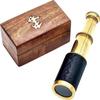 Handheld Brass Telescope 10.16 Cm with Wooden Box – Nautical Telescope