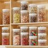 Vintage Airtight Storage Jar Clear Plastic Food Container with Pop Lid Stackable One Button Opening Kitchen Storage Organizer for Cereal