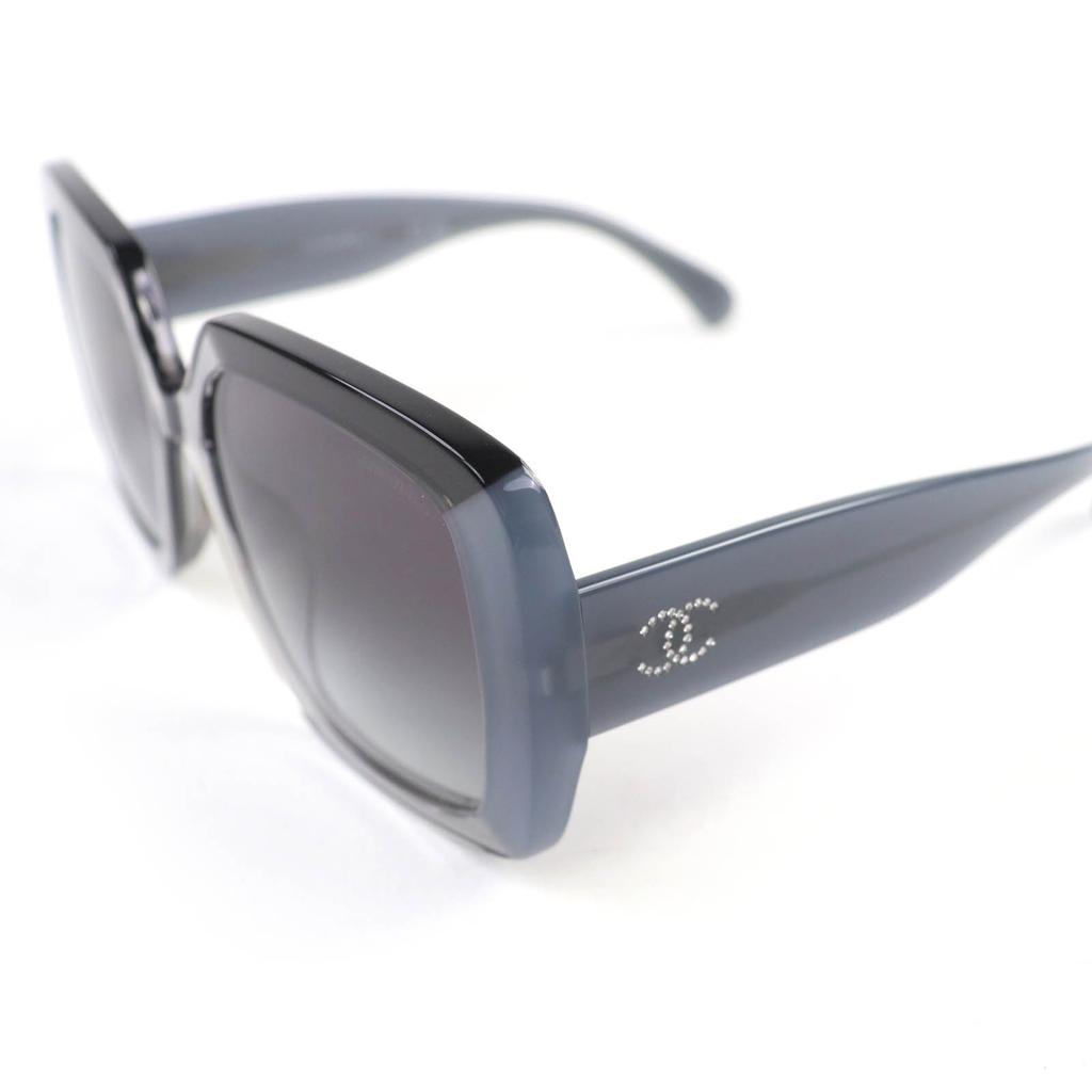 Excellent CHANEL sunglasses COCO Mark Eyewear Gray Black Clear Gray Women 71685A Used