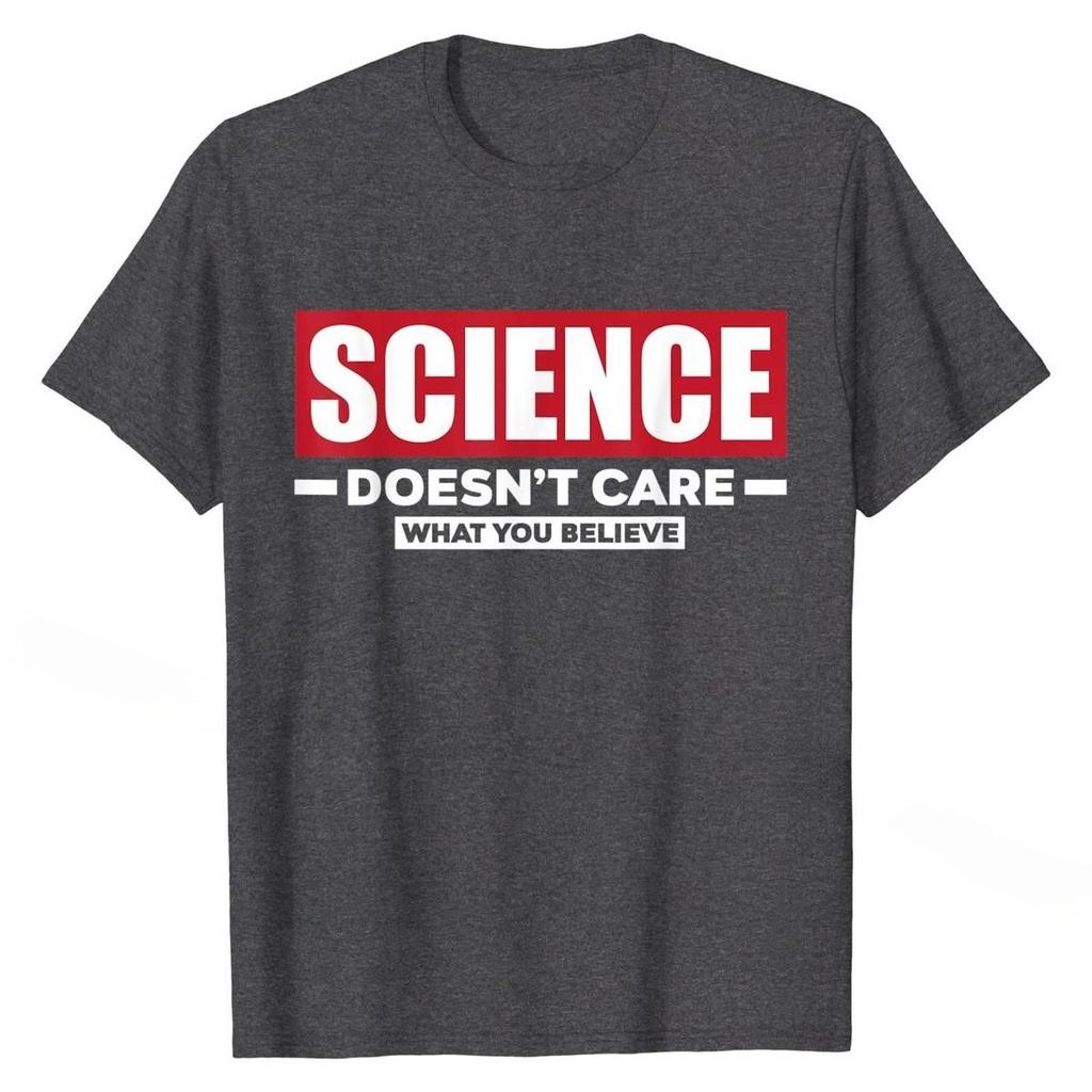 2026 New Science Doesnt Care What You Believe Funny Science Print Tshirt Men Short Sleeved Tops Tshirts Mens Tee
