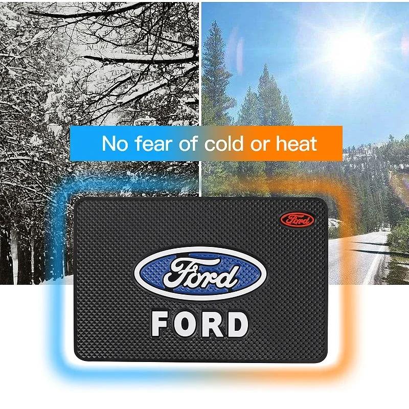 Car Sticker 2026 New 2025 Hot Car Dashboard Non-slip Mat Phone Key Storage Pad Car Accessories For Ford ST Line Focus Mustang Fi