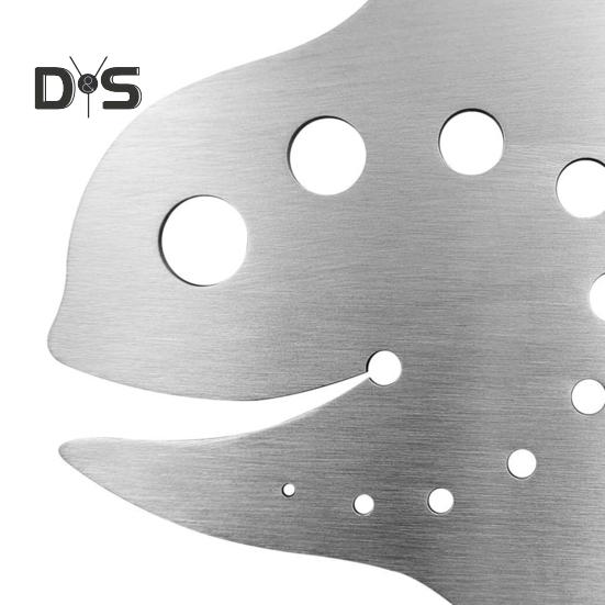 Инструмент для чистки листьев из нержавеющей стали, 11 отверстий, в форме рыбы, кухонный гаджет для листовой капусты, мангольда, тимьяна, кинзы, свеклы