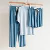 Женский свободный модальный комплект из трех предметов пижамы 2024: Дышащий и удобный для весны/лета, Универсальная одежда для помещений и улицы