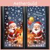Static Window Festive Decals With Santa Snowman Snowflakes For Christmas Decor