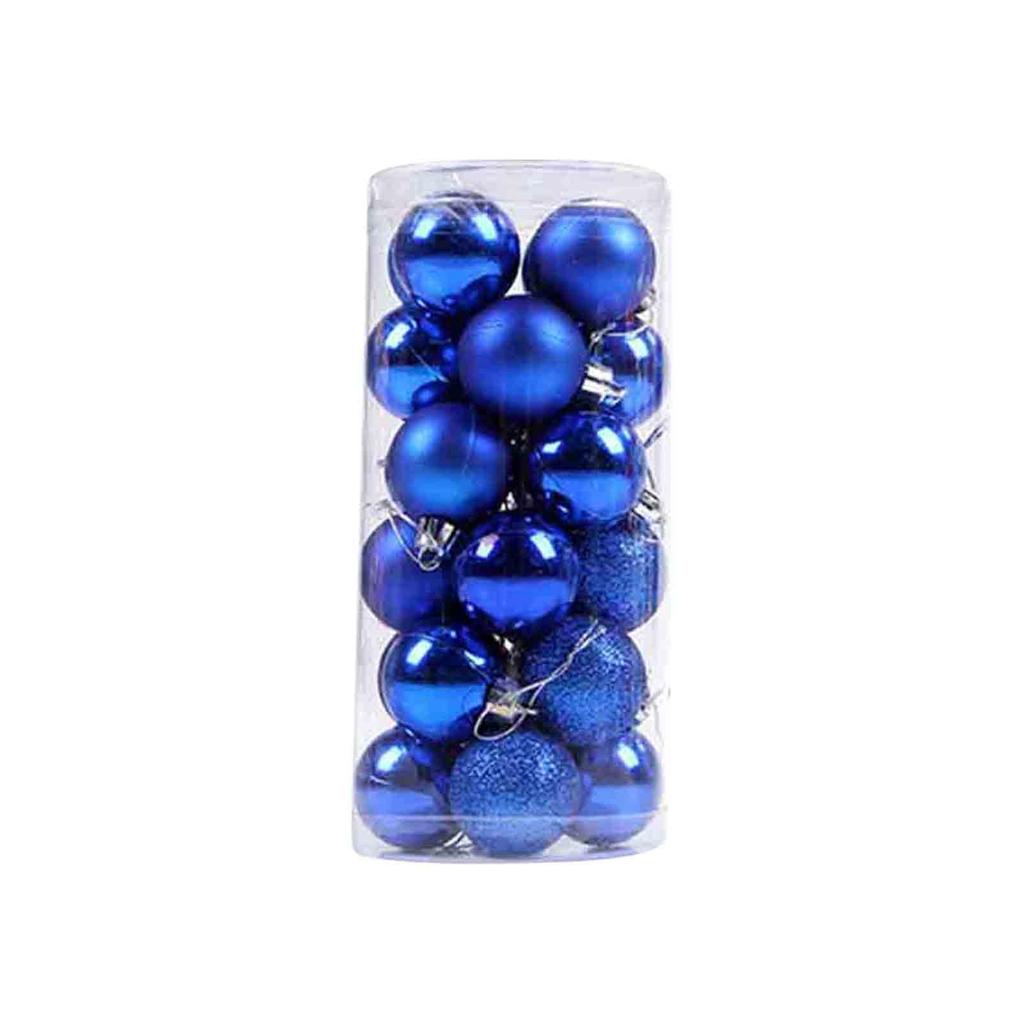 24PCS Christmas Ball Ornaments Mini Shatterproof Plastic Christmas Baubles Set for Holiday Party Wreath Tree Decor(1.57inch)