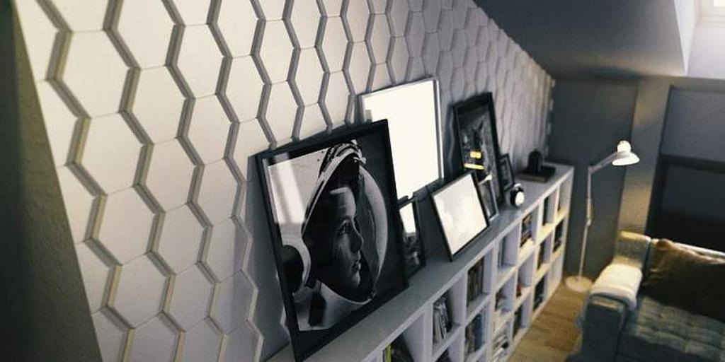 3D Wall Panel Mold for Gypsum, Plaster or Concrete Tile for Decorative Wall Panels 'Roof'