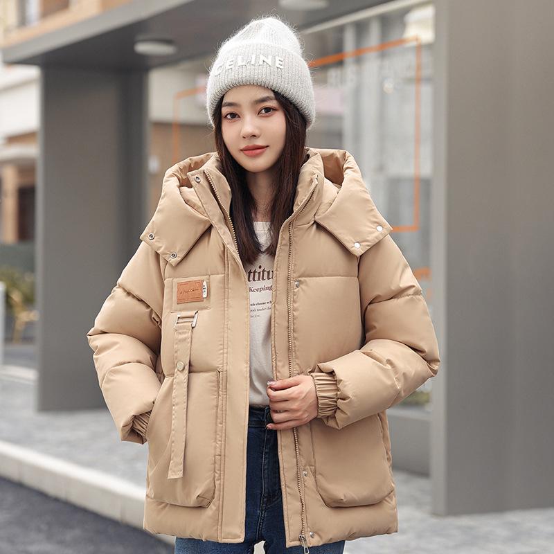 Women's Short Cotton Down Jacket - Korean Style, Loose Fit, Hong Kong Trend, Small Size, Perfect for Students