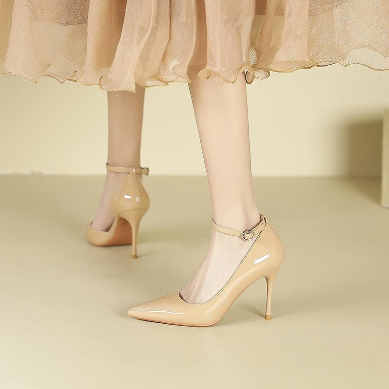 Женские летние туфли-лодочки на тонком каблуке с острым носком, новые, с открытой боковой частью, на высоком каблуке, одинарные, нишевый дизайн