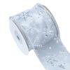 Snow Ribbon Cuffed Wire Snowflake Organza Christmas Decoration Ribbon Sprinkles Silver Ribbon Bow Material Ribbon Bow DIY Flower Handmade