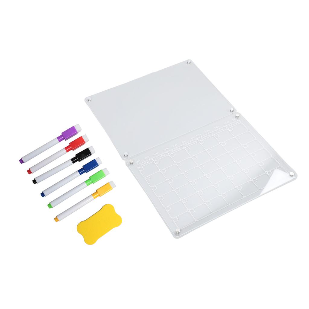 Магнитный акриловый календарь многоразовый прозрачный стираемый доска для холодильника с 6 маркерами 1 ластик для доски для Mo