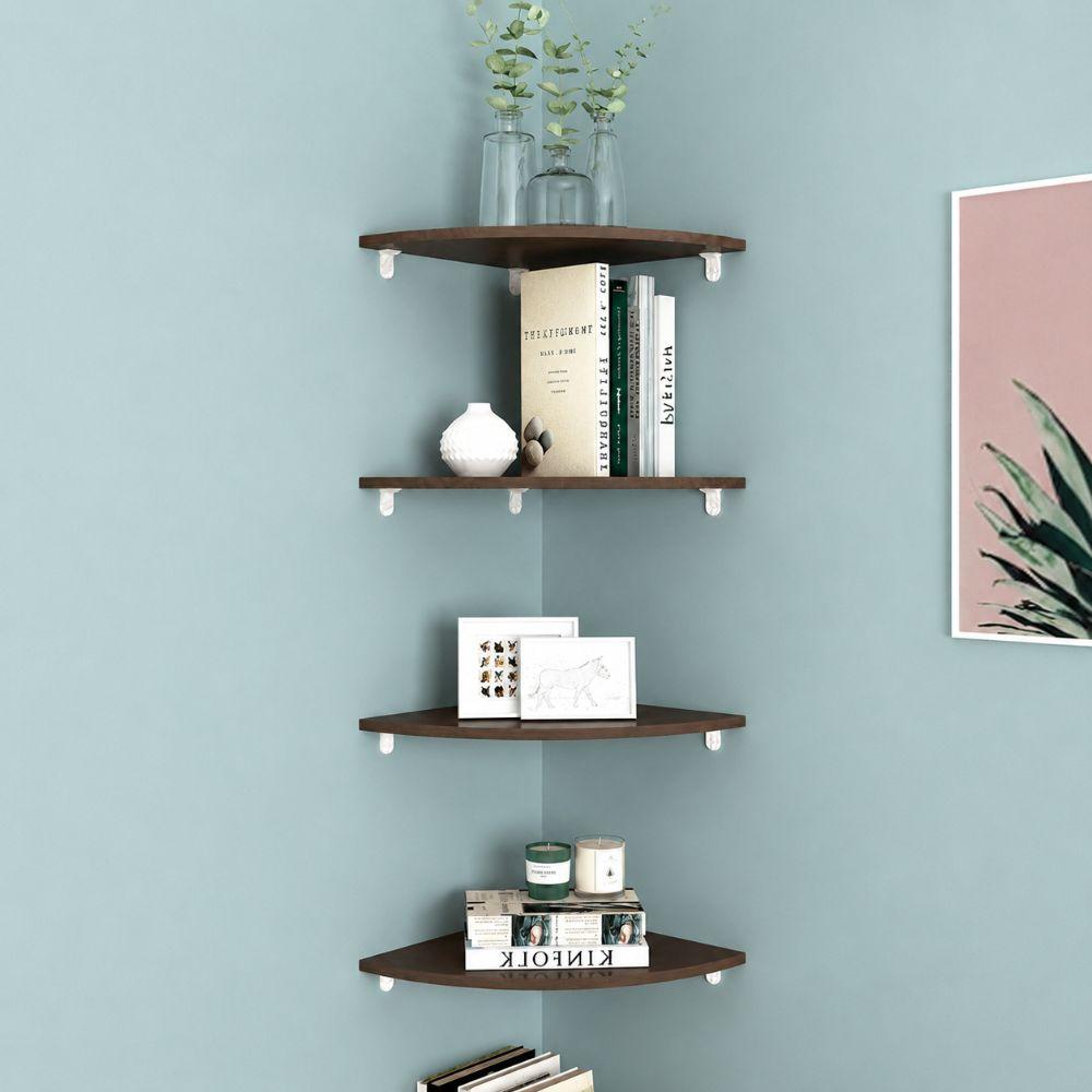 Quarter Circle Home Floating Shelves PVC Wall Corner Storage Rack Floating Corner Shelf  Kitchen