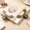 Book Page Holder for Reading Vintage Metal Holder, with Floral Pattern Design, Hands Free Rustic Desk Decor Readers Clip, Durable Zinc Alloy Spreader,