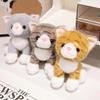 Stuffed Animal Simulated Cat Doll Soft Furry Stuffed Cat Keychain Kitten Plush Toy  Girls Gift