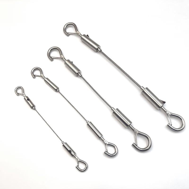 Outdoor Adjustable Steel Wire Hanging Rope with Safety Hooks