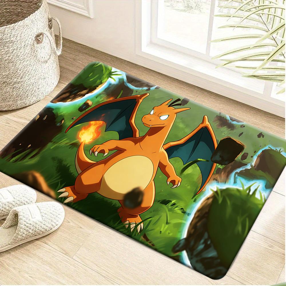Anime Pokemon Gengar Evolution Dark Purple Style Print Non-slip Doormat, Soft Absorbent Floor Rug for Home Decor