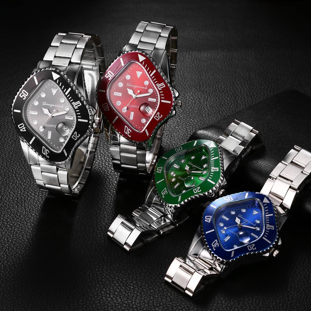 Водонепроницаемые аналоговые аксессуары из нержавеющей стали Рождественский подарок Мужской ремешок для часов, Простой, Стильный, Серебристый, Мужской - День отца, День святого Валентина,