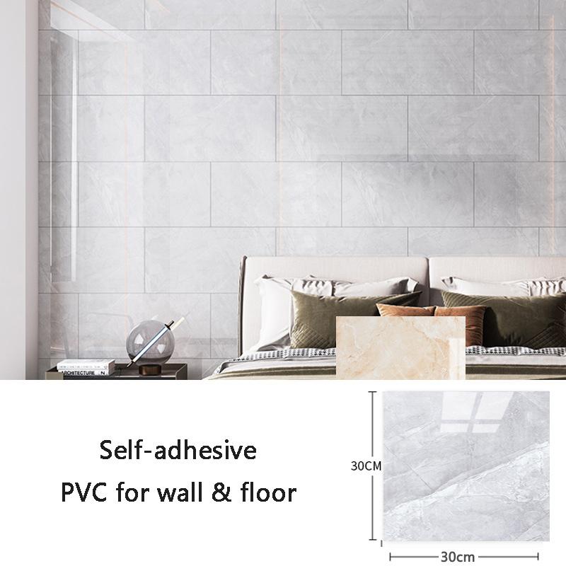 Self-adhesive Imitation Marble Wall Stickers 30x30cm PVC Floor Stickers Waterproof Bathroom Living Room Kitchen Decoration Decal