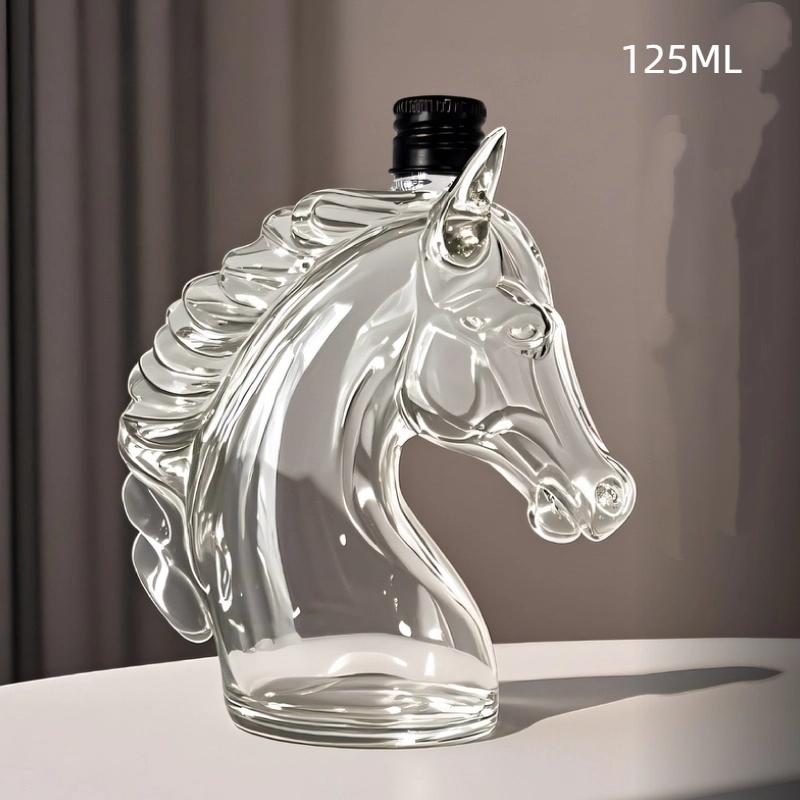 Бутылка виски Гравированный графин из стекла в форме лошадиной головы Для виски Бурбона Бренди Уникальная бутылка для ликера Подарок для любителей виски
