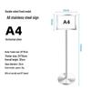 OUSHUOMAI Stainless Steel A4 Double-Sided Display Stand