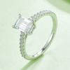 Fashion Rectangle Cut 5*8MM VVS1 D Color Real Moissanite Diamond 925 Sterling Silver Ring for Women Anniversary Gift